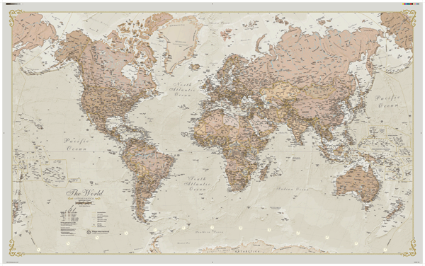 World Antique Wall Map by Lovell Johns - MapSales