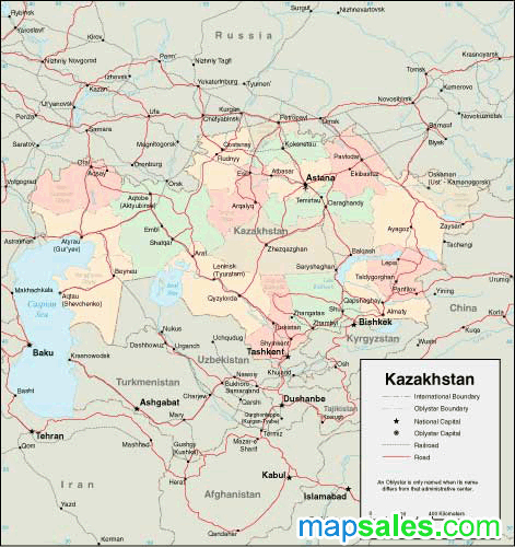 Kazakhstan Wall Map by Map Resources - MapSales