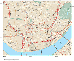 Cincinnati Downtown Wall Map by Map Resources