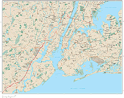 New York City Metro Area Wall Map by Map Resources