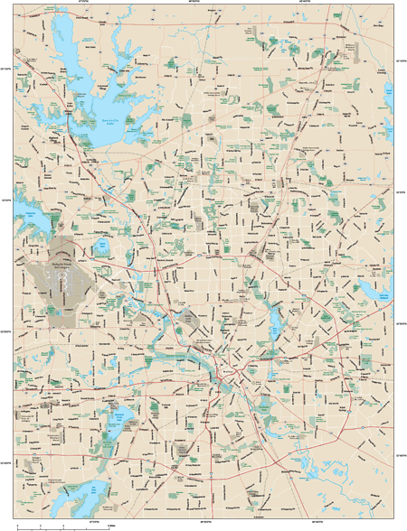 Dallas Metro Area Wall Map by Map Resources - MapSales