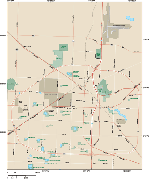 Lubbock Metro Area Wall Map by Map Resources - MapSales