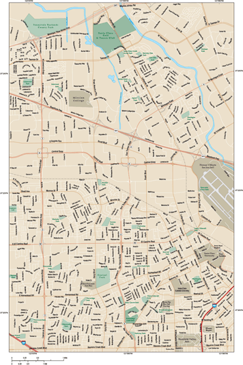 Santa Clara Wall Map by Map Resources - MapSales