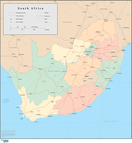 South Africa Wall Map by Map Resources - MapSales