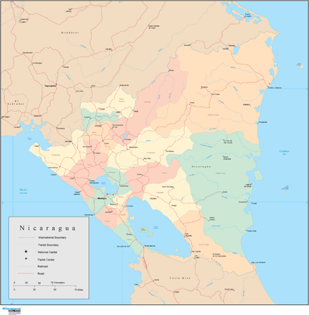 Nicaragua Wall Map by Map Resources - MapSales