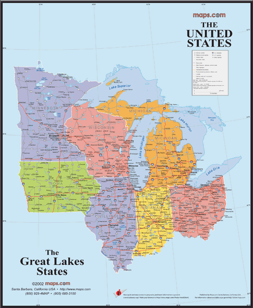 Great Lakes Regional Wall Map