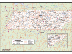 Tennessee Wall Maps. Get the State Wall Maps You Need! - MapSales