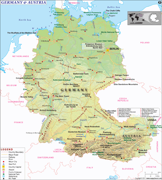 Map Of Germany And Austria