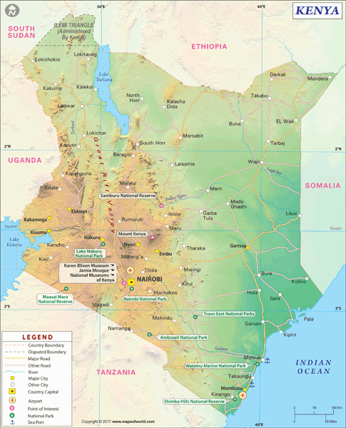Kenya Wall Map by Maps of World - MapSales
