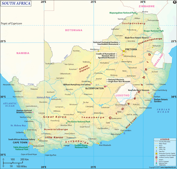 South Africa Wall Map by Maps of World - MapSales