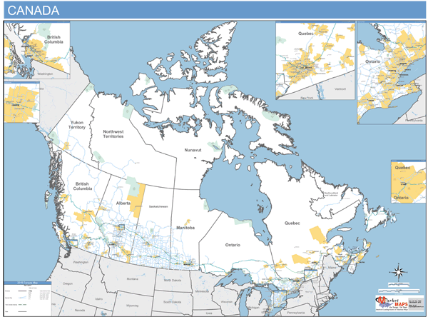 Canada Basic Wall Map