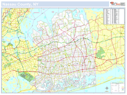 Nassau, NY County Wall Map New York Style 2025