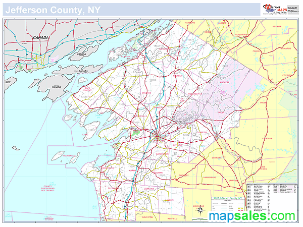 Jefferson Ny County Wall Map By Marketmaps Mapsales