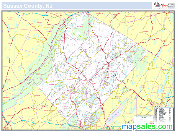 Sussex Nj County Wall Map By Marketmaps Free Nude Porn Photos