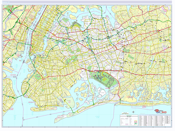 Queens, NY Wall Map