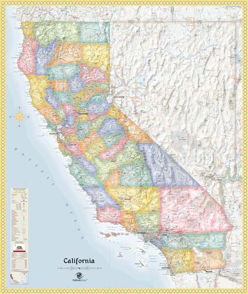 California Political Wall Map by Outlook Maps - MapSales