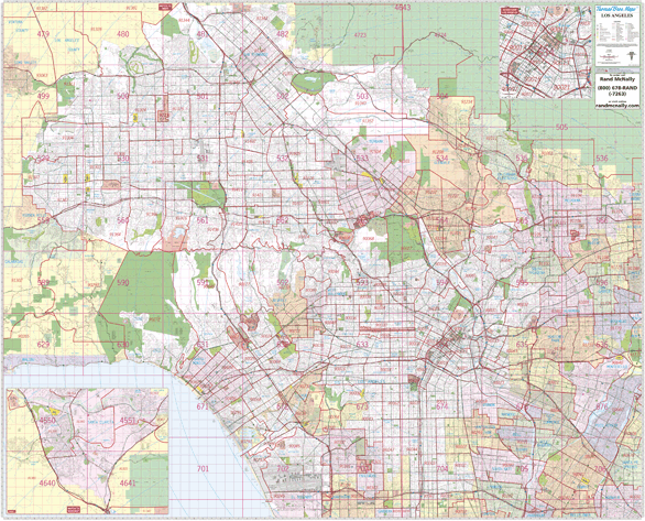Northern Los Angeles, CA Wall Map by Thomas Brothers Maps - MapSales