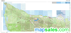 Clallam County, WA Topo Wall Map by MarketMAPS