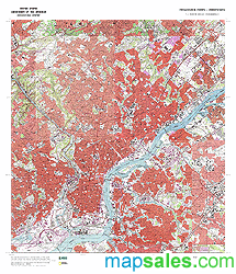 Philadelphia County, PA Topo Wall Map by MarketMAPS