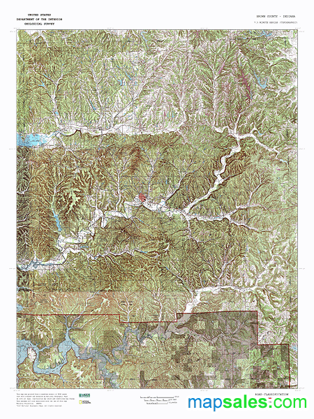 Brown County, IN Topo Wall Map by MarketMAPS - MapSales