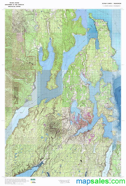 Kitsap County Wa Topo Wall Map By Marketmaps Mapsales 4409