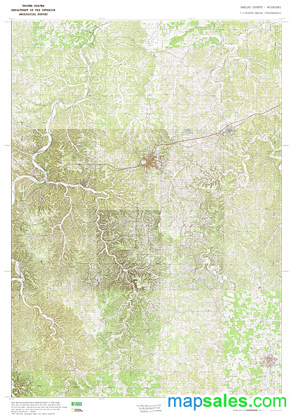 Phelps County Mo Topo Wall Map By Marketmaps Mapsales 6794