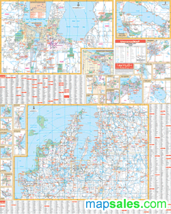 Traverse City MI Wall Map by UniversalMap