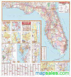 Florida Wall Map by UniversalMap