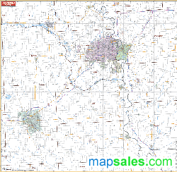 Lincoln/Omaha NE Vicinity Wall Map by UniversalMap