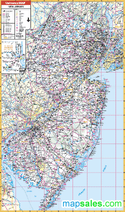 New Jersey Wall Map by UniversalMap