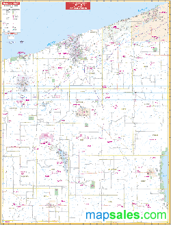 Ashtabula Wall Map by UniversalMap