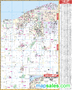 Lorain County Wall Map by UniversalMap