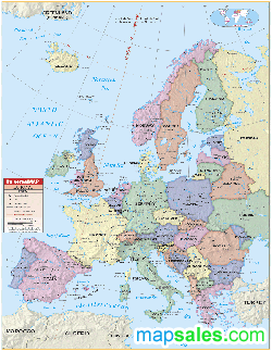 Europe Classroom Wall Map by UniversalMap