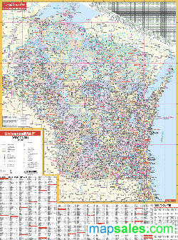 Wisconsin Wall Map by UniversalMap